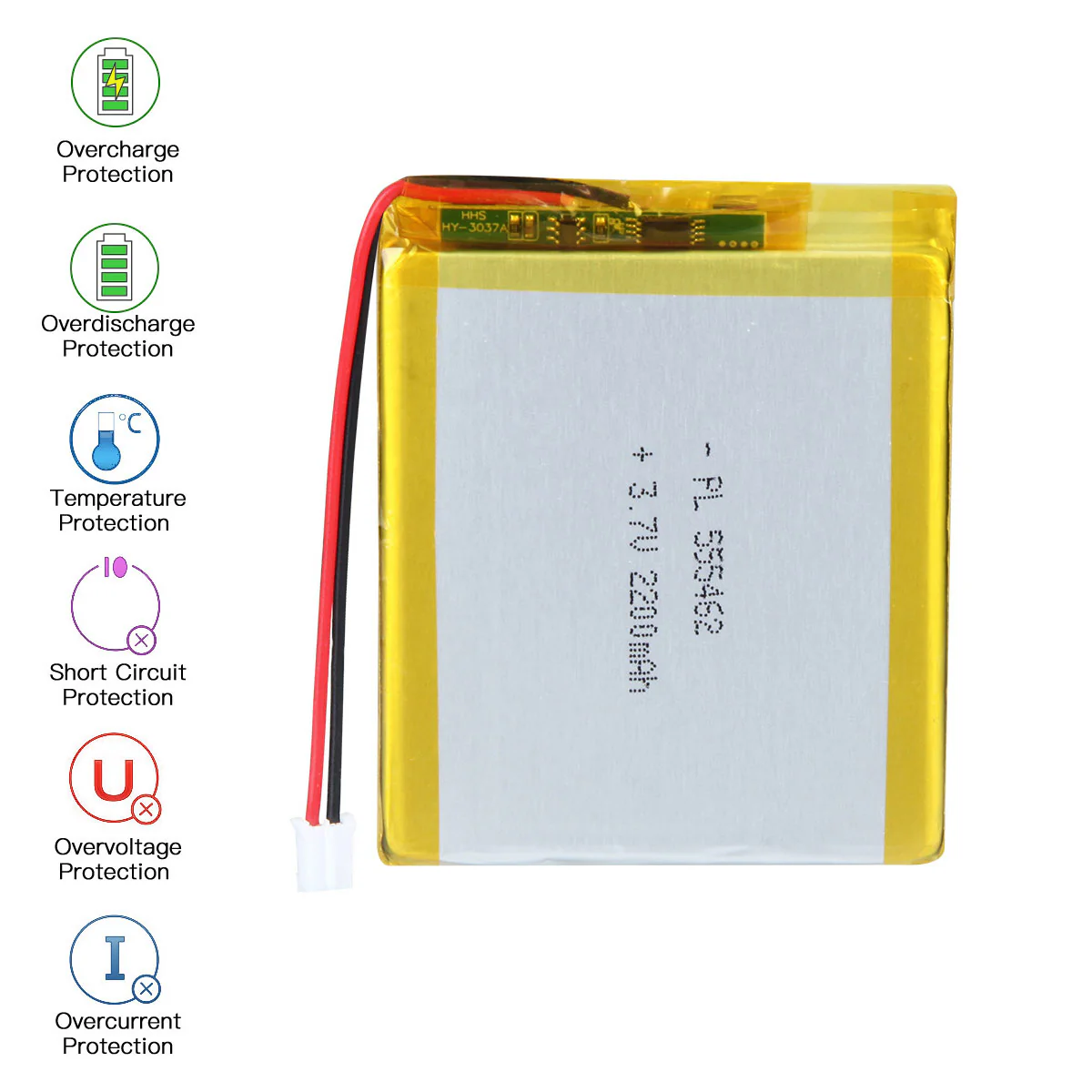 3.7V 2200mAh 555462 Rechargeable Lithium Polymer Battery - Image 4