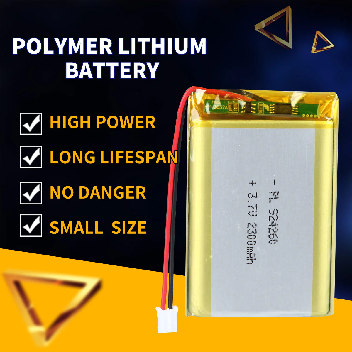 3.7V 2300mAh 924260 Rechargeable Lithium Polymer Battery - Image 2