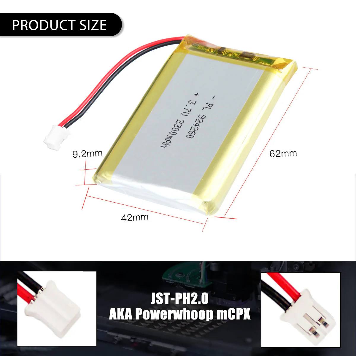3.7V 2300mAh 924260 Rechargeable Lithium Polymer Battery - Image 5