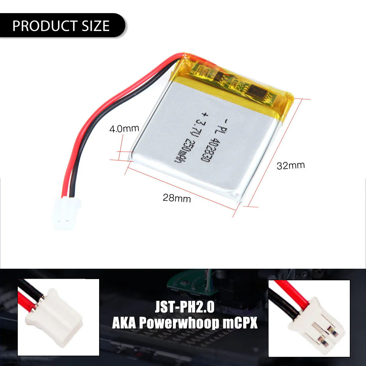 3.7V 250mAh 402830 Rechargeable Lithium Polymer Battery - Image 5
