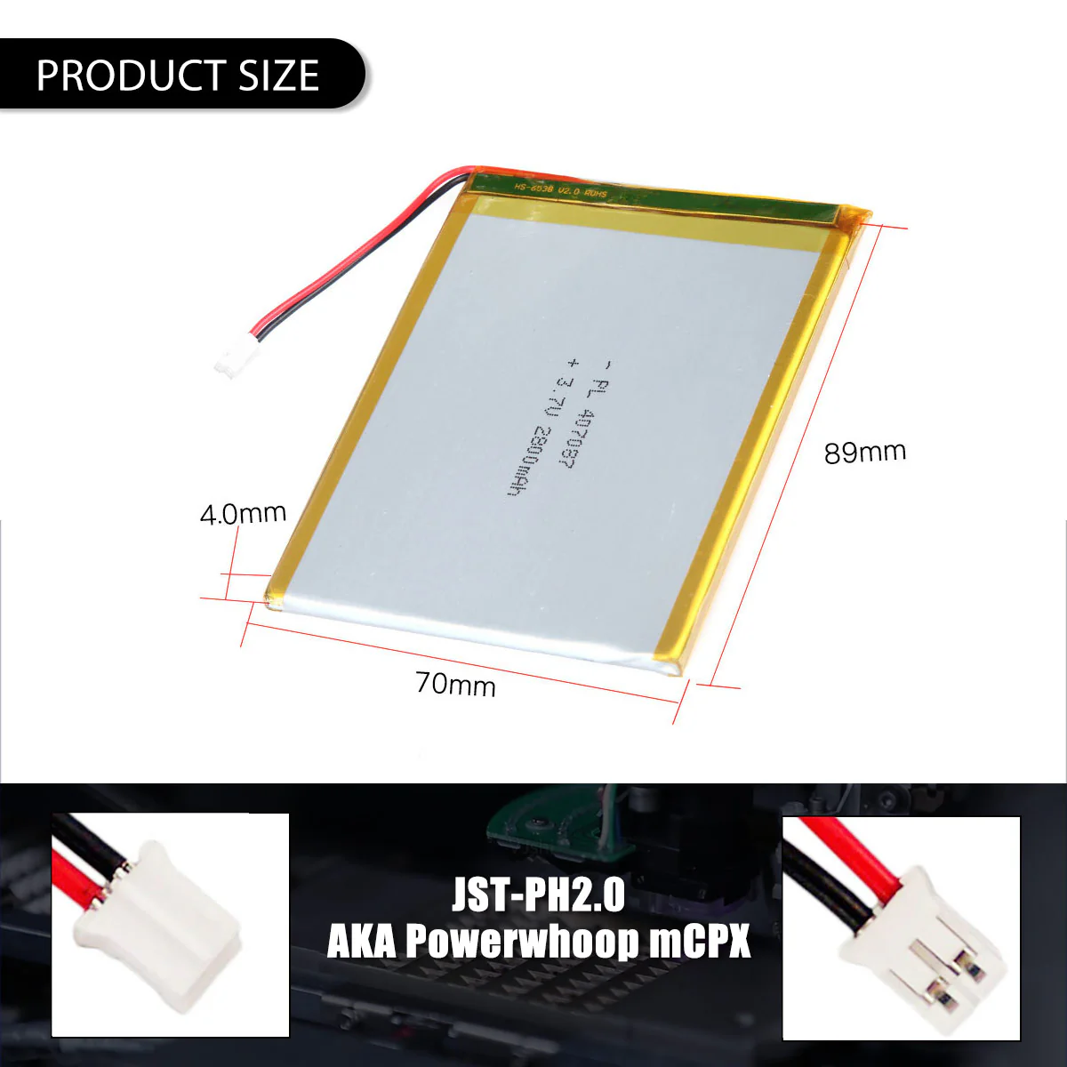 3.7V 2800mAh 407087 Rechargeable Lithium Polymer Battery - Image 5