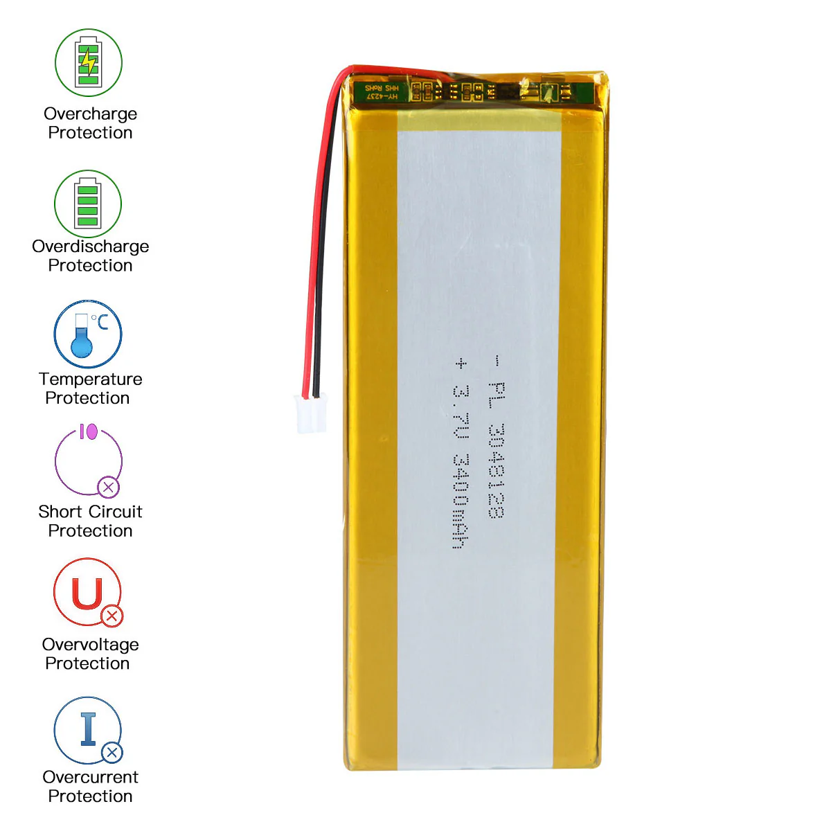 3.7V 3400mAh 3048128 Rechargeable Lithium Polymer Battery - Image 4