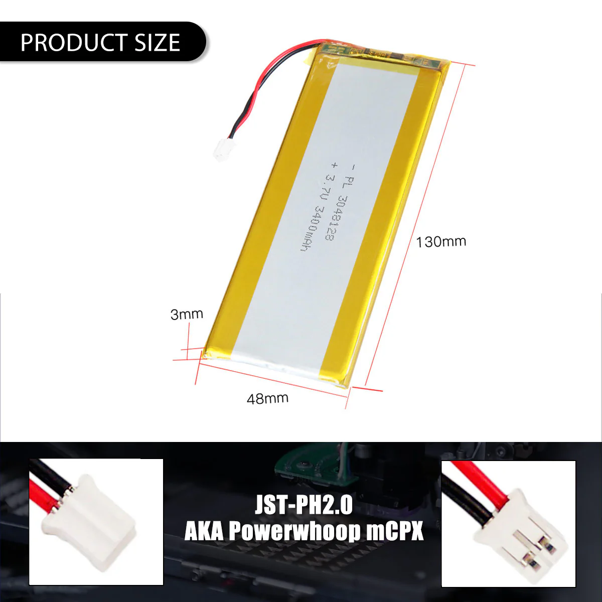 3.7V 3400mAh 3048128 Rechargeable Lithium Polymer Battery - Image 5