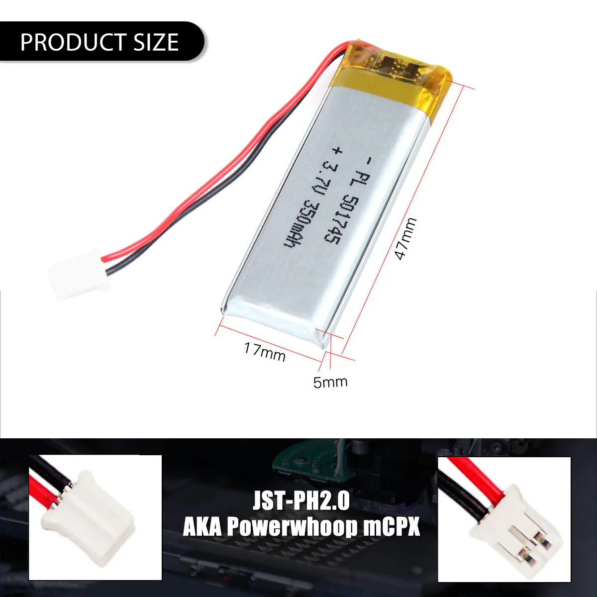 3.7V 350mAh 501745 Rechargeable Lithium Polymer Battery - Image 6