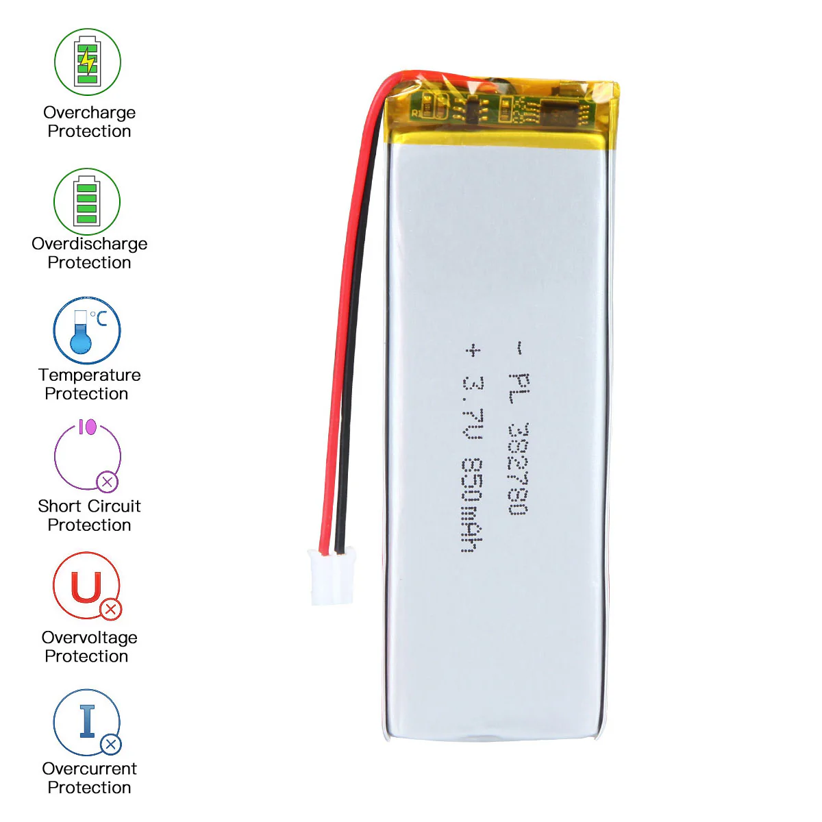 3.7V 382780 850mAh Rechargeable Lithium Polymer Battery - Image 4