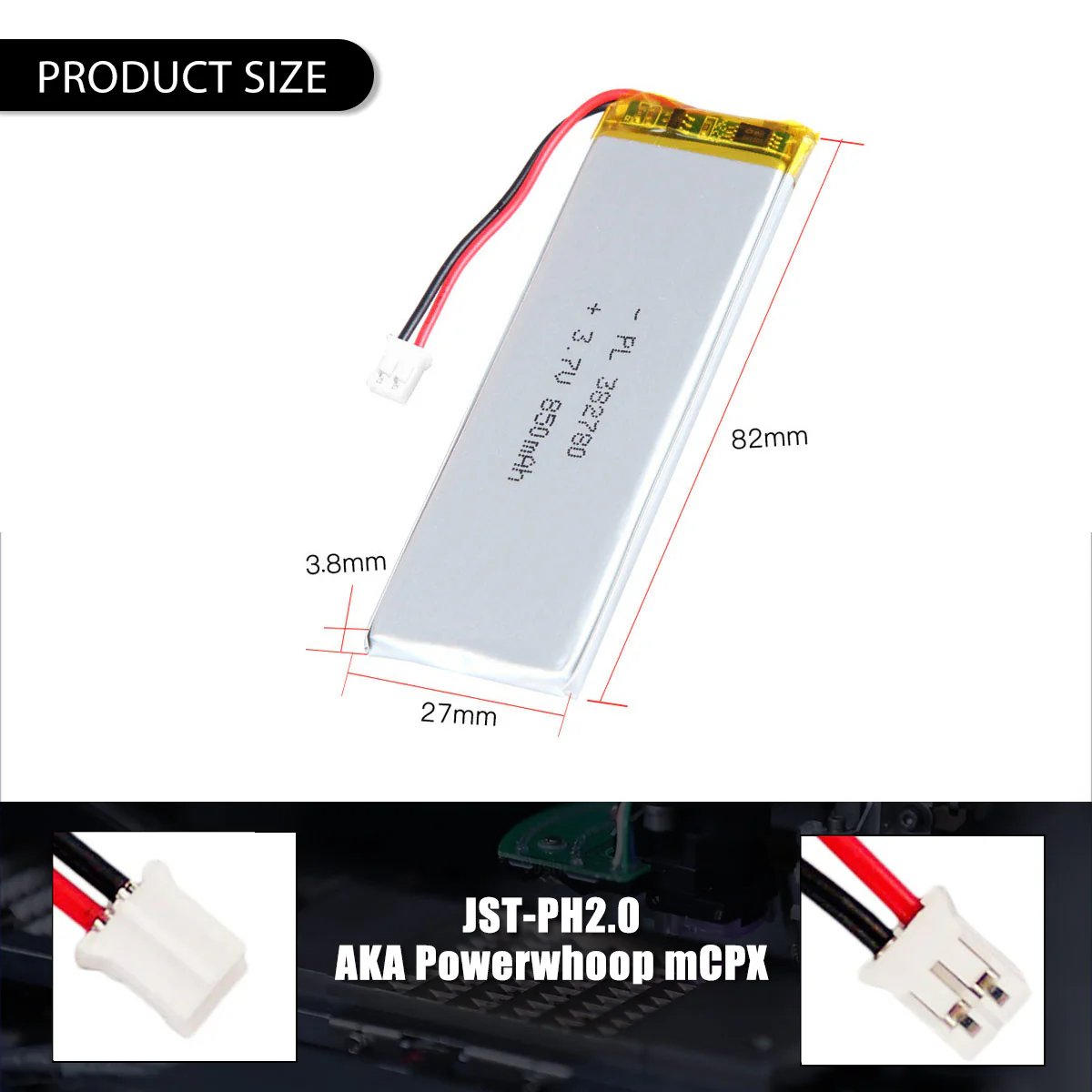 3.7V 382780 850mAh Rechargeable Lithium Polymer Battery - Image 5