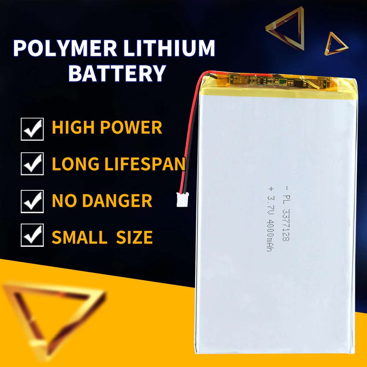 3.7V 4000mAh 3377128 Rechargeable Lithium Polymer Battery - Image 2