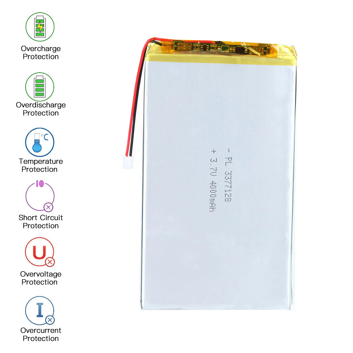 3.7V 4000mAh 3377128 Rechargeable Lithium Polymer Battery - Image 4