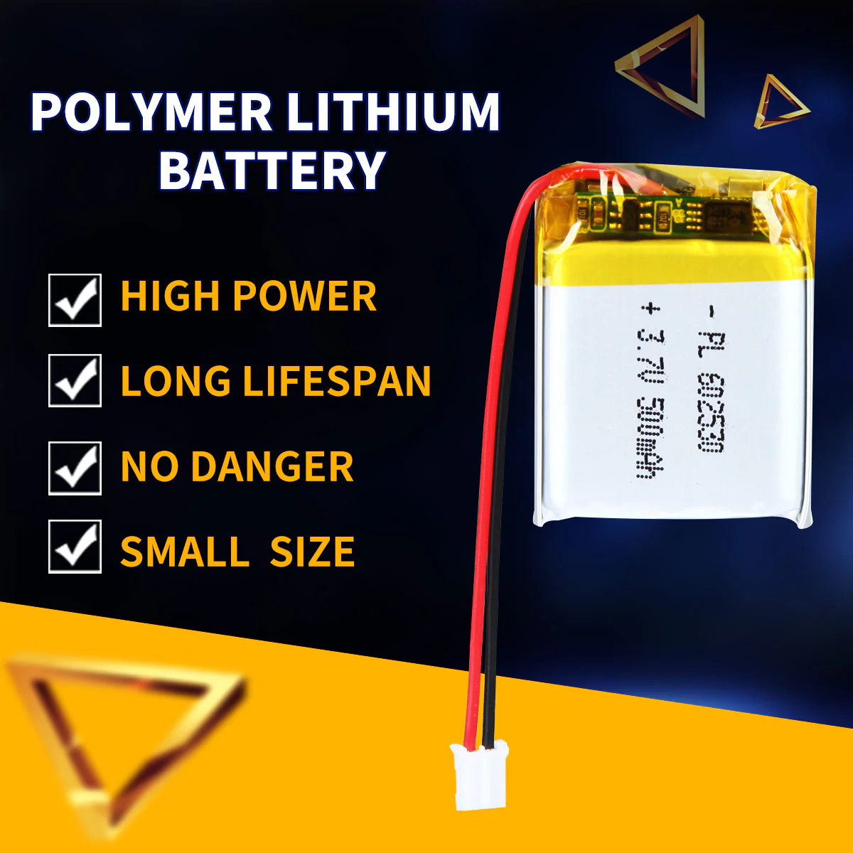 3.7V 500mAh 602530 Rechargeable Lithium Polymer Battery - Image 3