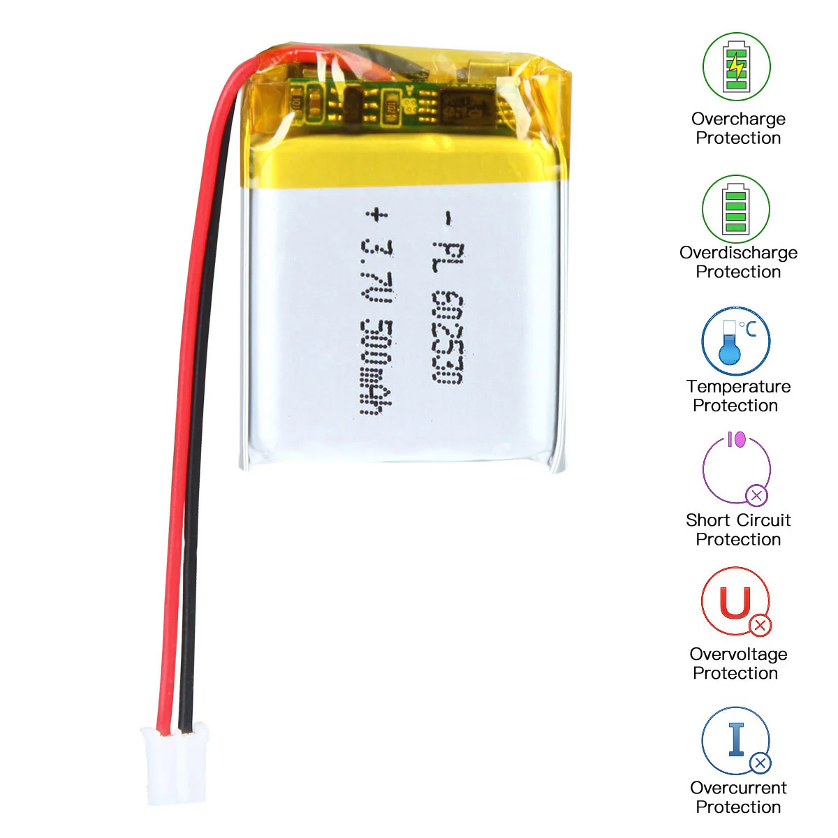 3.7V 500mAh 602530 Rechargeable Lithium Polymer Battery - Image 5