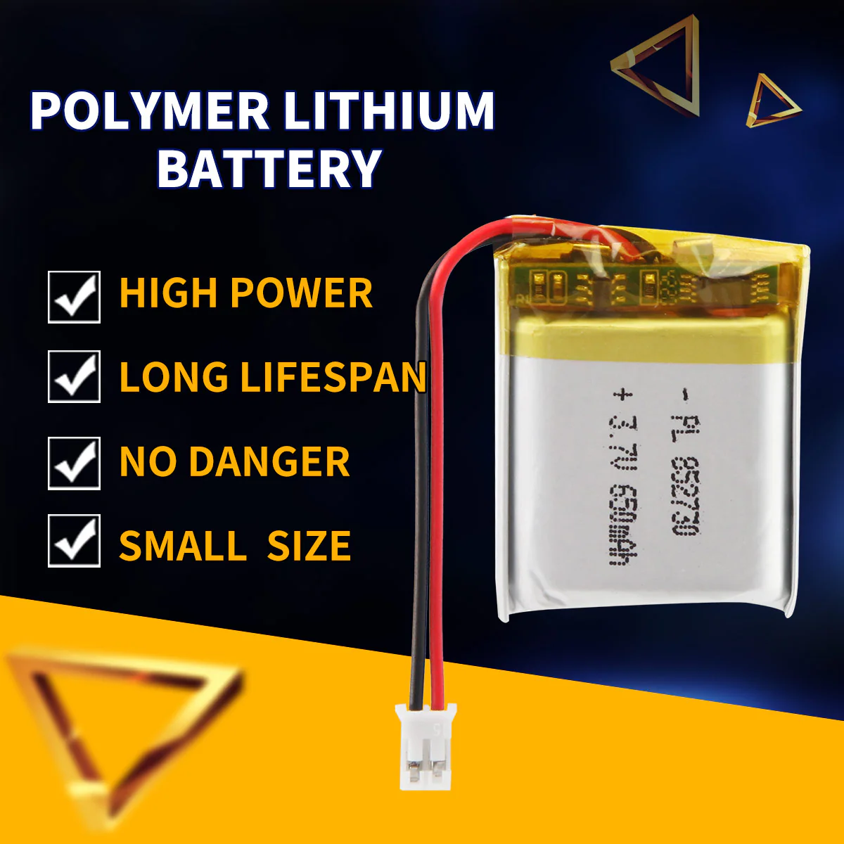 3.7V 650mAh 852730 Rechargeable Lithium Polymer Battery - Image 2