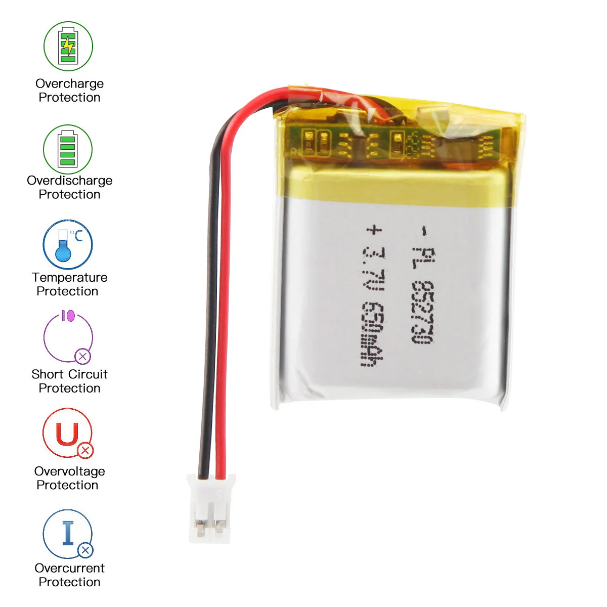 3.7V 650mAh 852730 Rechargeable Lithium Polymer Battery - Image 4