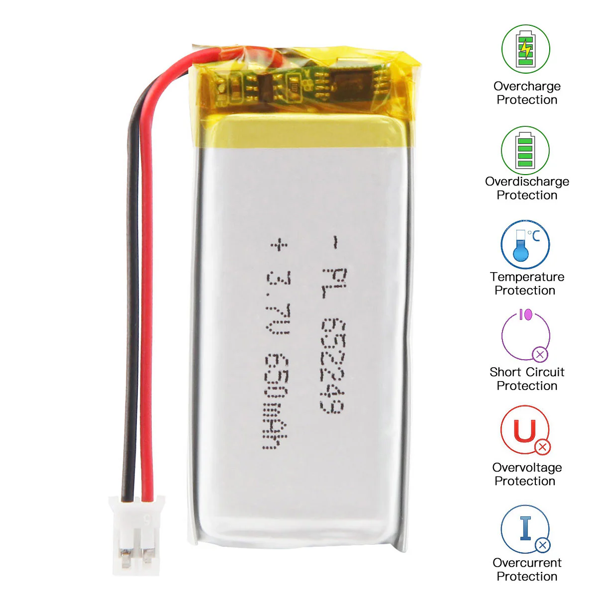 3.7V 652249 650mAh Rechargeable Lithium Polymer Battery - Image 5