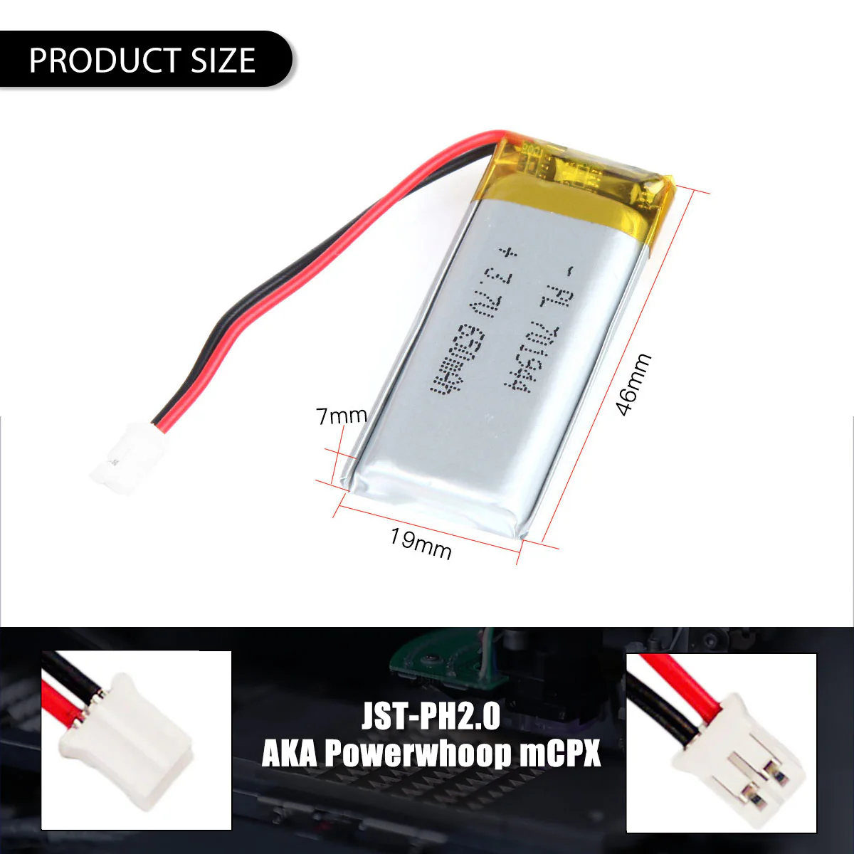 3.7V 701944 650mAh Rechargeable Lithium Polymer Battery - Image 6