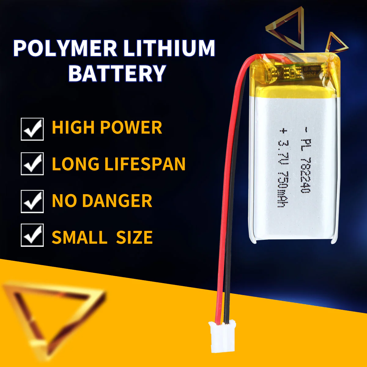 3.7V 750mAh 782240 Rechargeable Lithium Polymer Battery - Image 2