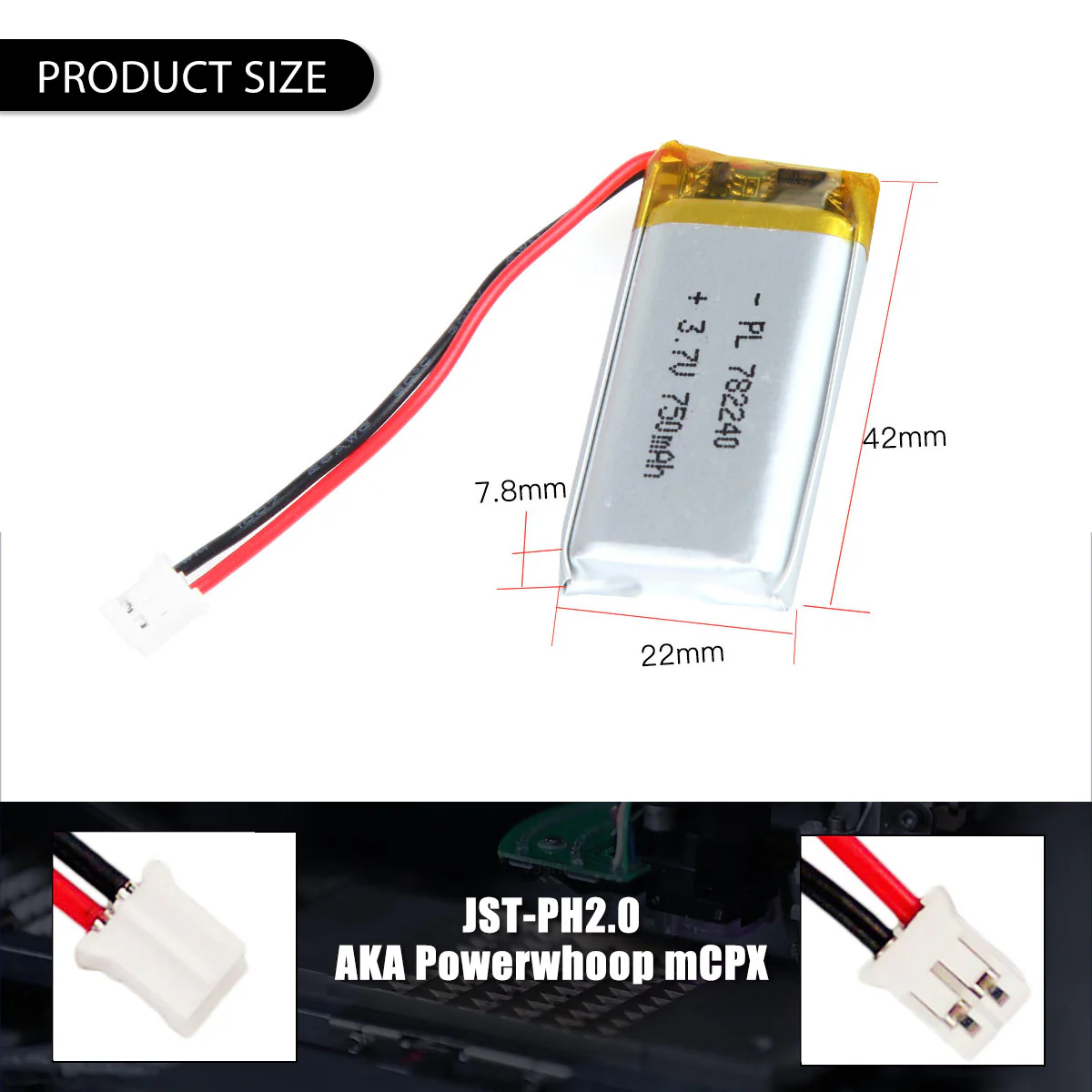 3.7V 750mAh 782240 Rechargeable Lithium Polymer Battery - Image 5