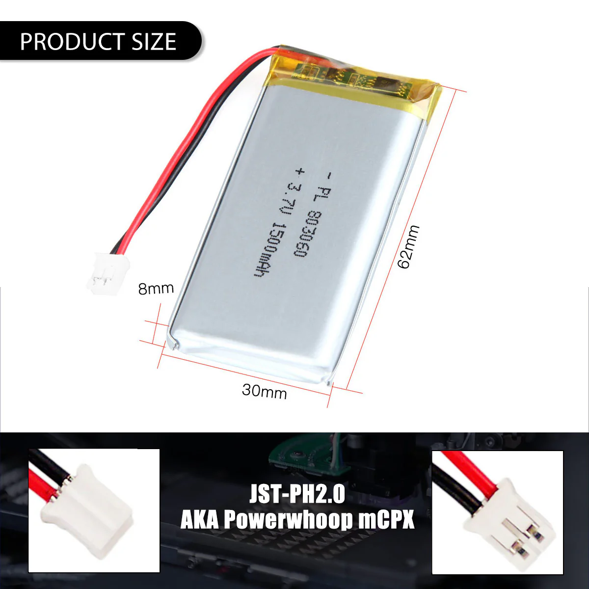 3.7V 803060 1500mAh Rechargeable Lithium Polymer Battery - Image 5