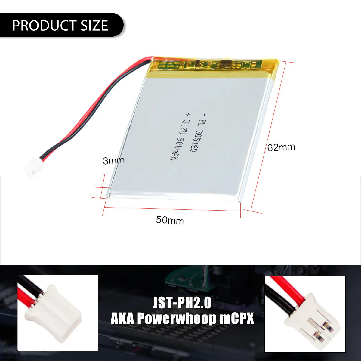 3.7V 900mAh 305060 Rechargeable Lithium Polymer Battery - Image 5