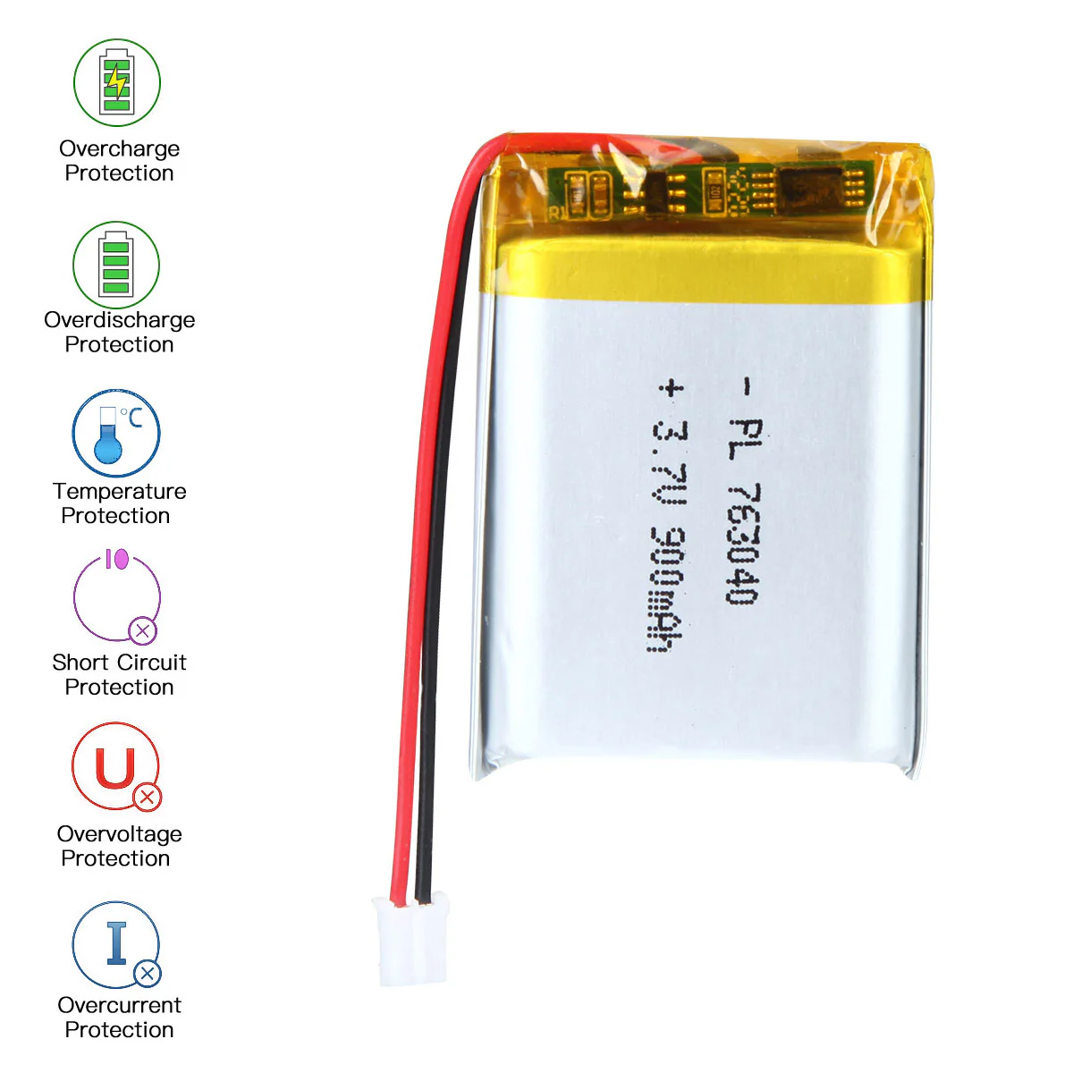 3.7V 900mAh 763040 Rechargeable Lithium Polymer Battery - Image 4