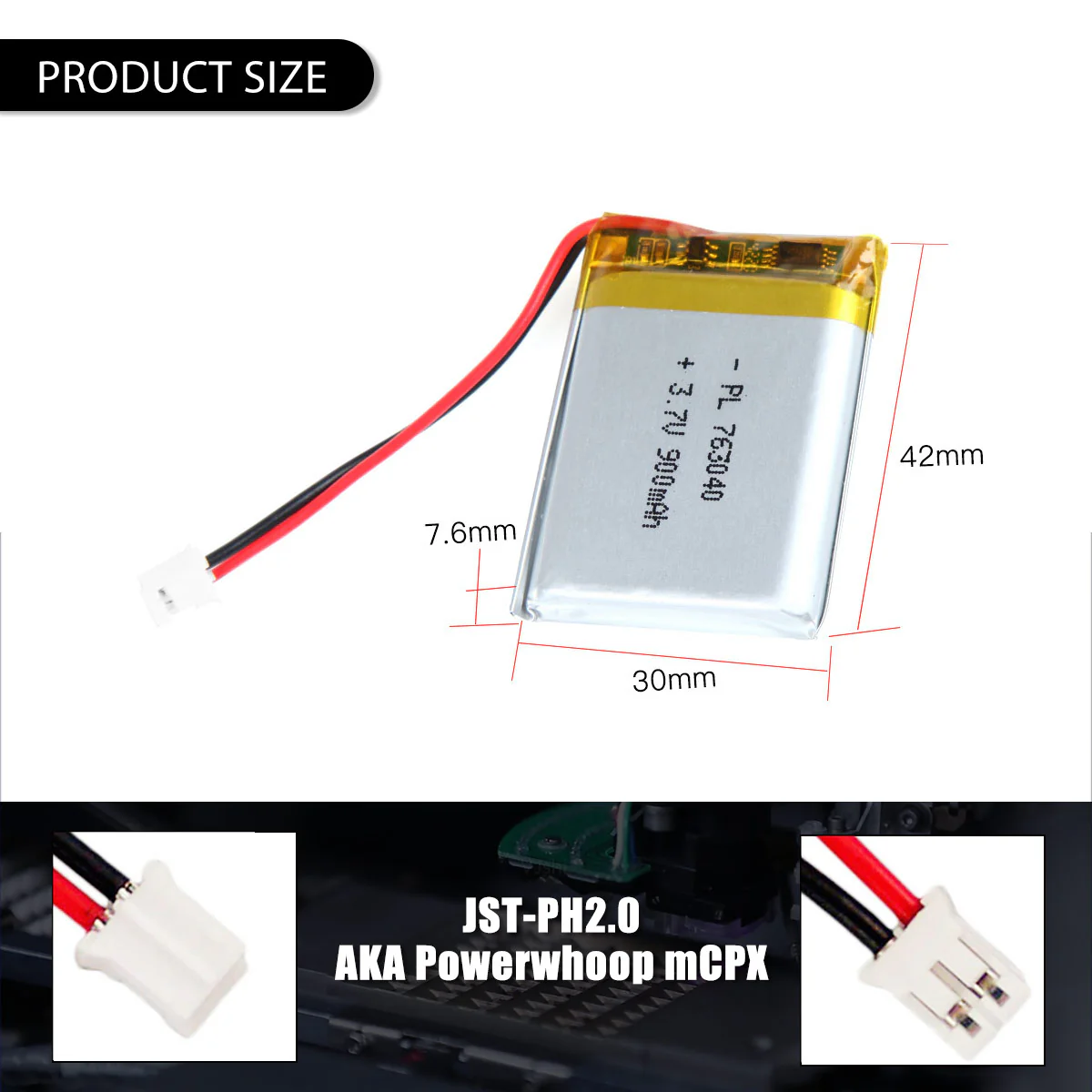 3.7V 900mAh 763040 Rechargeable Lithium Polymer Battery - Image 5